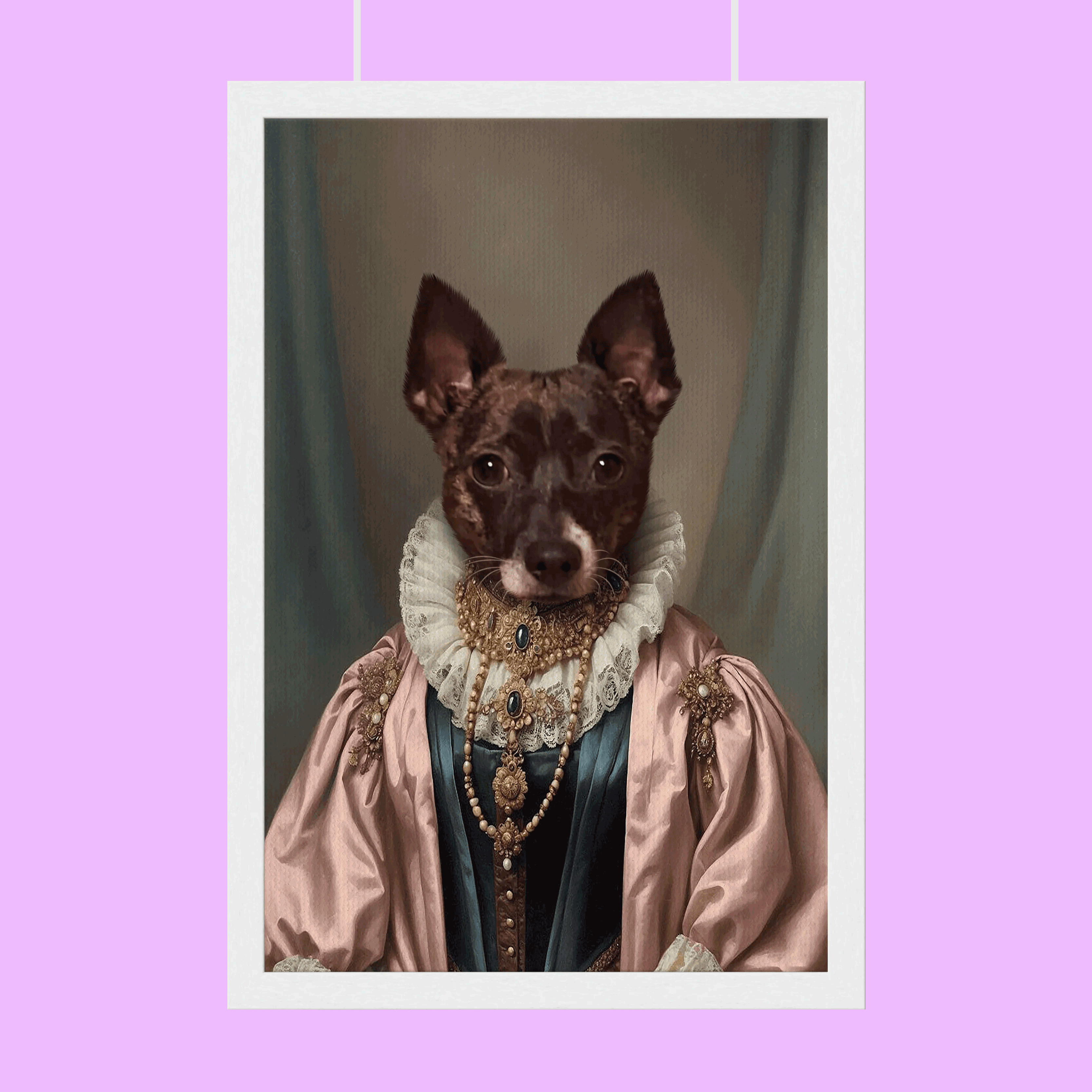 The Duchess of Elegance  Victorian Noble Pet Art Canvas